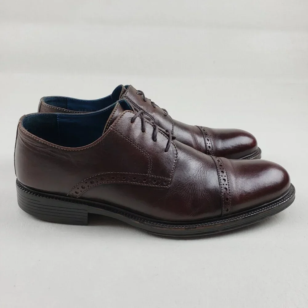 Mark Nason X Skechers Oxford Shoe Mens 10 Brown Leather Lace Up Cap Toe Dress